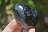 Polished Black Tourmaline Gemstone Eggs x 6 From Madagascar - Toprock Gemstones and Minerals