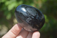 Polished Black Tourmaline Gemstone Eggs x 6 From Madagascar - Toprock Gemstones and Minerals