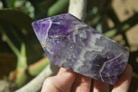 Polished Chevron Amethyst Crystals x 4 From Zambia - Toprock Gemstones and Minerals