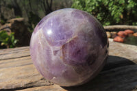 Polished Chevron Amethyst Spheres x 2 From Madagascar - Toprock Gemstones and Minerals
