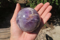 Polished Chevron Amethyst Spheres x 2 From Madagascar - Toprock Gemstones and Minerals