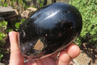 Polished Black Tourmaline Standing Free Forms x 3 From Madagascar - Toprock Gemstones and Minerals