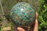 Polished Rare Emerald Mica In Matrix Sphere x 1 From Mutoko, Zimbabwe - Toprock Gemstones and Minerals