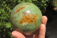 Polished Green Chrysoprase Spheres x 2 From Madagascar - Toprock Gemstones and Minerals