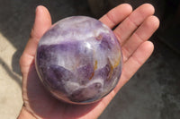 Polished Smokey Chevron Amethyst Sphere x 1 From Madagascar - Toprock Gemstones and Minerals