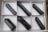 Polished Black Basalt Points x 6 From Antsirabe, Madagascar - Toprock Gemstones and Minerals