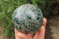 Polished Rare Emerald Mica In Matrix Spheres x 2 From Mutoko, Zimbabwe - Toprock Gemstones and Minerals