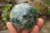 Polished Rare Emerald Mica In Matrix Spheres x 2 From Mutoko, Zimbabwe - Toprock Gemstones and Minerals