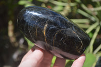 Polished Black Tourmaline Standing Free Forms x 3 From Madagascar - Toprock Gemstones and Minerals