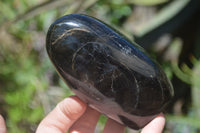 Polished Black Tourmaline Standing Free Forms x 3 From Madagascar - Toprock Gemstones and Minerals