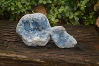 Natural Celestite Geode Specimens x 2 From Sakoany, Madagascar - Toprock Gemstones and Minerals