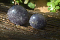 Polished Lepidolite with Pink Rubellite Palm Stones x 24 From Ambatondrazaka, Madagascar - Toprock Gemstones and Minerals