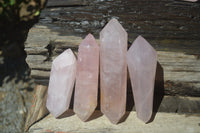 Polished Double Terminated Rose Quartz Points x 6 From Ambatondrazaka, Madagascar - Toprock Gemstones and Minerals