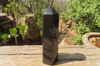 Polished Black Basalt Points x 6 From Madagascar - Toprock Gemstones and Minerals