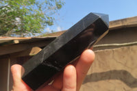 Polished Black Basalt Points x 6 From Madagascar - Toprock Gemstones and Minerals