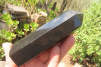 Polished Black Basalt Points x 6 From Madagascar - Toprock Gemstones and Minerals