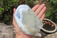 Polished Blue Lace Agate Geode Specimens x 2 From Nsanje, Malawi - Toprock Gemstones and Minerals