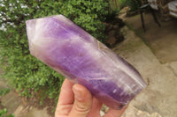 Polished Chevron Amethyst Points x 2 From Madagascar - Toprock Gemstones and Minerals
