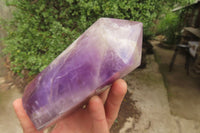 Polished Chevron Amethyst Points x 2 From Madagascar - Toprock Gemstones and Minerals