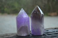 Polished Chevron Amethyst Points x 6 From Madagascar - Toprock Gemstones and Minerals