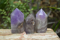 Polished Chevron Amethyst Points x 6 From Madagascar - Toprock Gemstones and Minerals