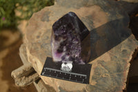 Polished Chevron Amethyst Point-Prisms x 2 from Zambia - Toprock Gemstones and Minerals