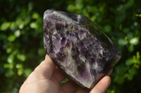 Polished Chevron Amethyst Point-Prisms x 2 from Zambia - Toprock Gemstones and Minerals