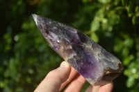 Polished Chevron Amethyst Point-Prisms x 2 from Zambia - Toprock Gemstones and Minerals