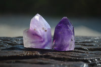 Polished Smokey Amethyst Window Quartz Points x 20 From Akansobe, Madagascar - Toprock Gemstones and Minerals