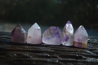 Polished Smokey Amethyst Window Quartz Points x 20 From Akansobe, Madagascar - Toprock Gemstones and Minerals