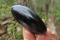 Polished Black Tourmaline Standing Free Forms x 4 From Madagascar - Toprock Gemstones and Minerals