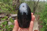 Polished Black Tourmaline Standing Free Forms x 4 From Madagascar - Toprock Gemstones and Minerals