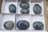 Polished Labradorite Palm Stones x 7 From Tulear, Madagascar - Toprock Gemstones and Minerals