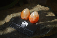 Polished Carnelian Eggs x 12 from Madagascar - Toprock Gemstones and Minerals