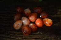 Polished Carnelian Eggs x 12 from Madagascar - Toprock Gemstones and Minerals