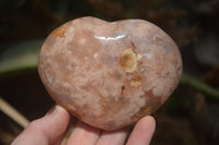 Polished Flower Agate Gemstone Hearts x 6 From Madagascar - Toprock Gemstones and Minerals