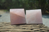 Polished Rose Quartz Pyramids x 4 From Madagascar - Toprock Gemstones and Minerals