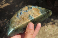 Polished Labradorite Standing Free Forms x 2 From Tulear, Madagascar - Toprock Gemstones and Minerals