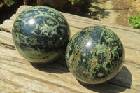 Polished Stromatolite Jasper Spheres x 4 From Katsepy, Madagascar - Toprock Gemstones and Minerals