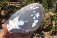Polished Snow / Orca Agate Standing Free Forms x 2 From West Coast, Madagascar - Toprock Gemstones and Minerals
