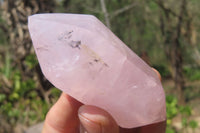 Polished Double Terminated Rose Quartz Points x 6 From Madagascar - Toprock Gemstones and Minerals