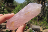 Polished Double Terminated Rose Quartz Points x 6 From Madagascar - Toprock Gemstones and Minerals