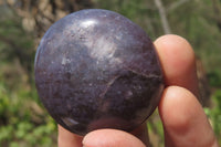 Polished Lepidolite with Pink Rubellite Palm Stones x 24 From Ambatondrazaka, Madagascar - Toprock Gemstones and Minerals