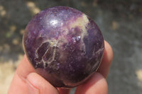 Polished Lepidolite with Pink Rubellite Palm Stones x 24 From Ambatondrazaka, Madagascar - Toprock Gemstones and Minerals