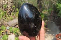 Polished Black Tourmaline Standing Free Forms x 3 From Madagascar - Toprock Gemstones and Minerals