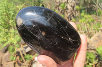 Polished Black Tourmaline Standing Free Forms x 3 From Madagascar - Toprock Gemstones and Minerals