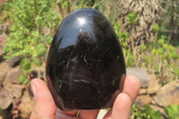 Polished Black Tourmaline Standing Free Forms x 3 From Madagascar - Toprock Gemstones and Minerals