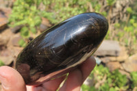 Polished Black Tourmaline Standing Free Forms x 3 From Madagascar - Toprock Gemstones and Minerals