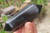 Polished Double Terminated Black Basalt Points x 6 From Madagascar - Toprock Gemstones and Minerals