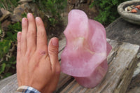 Polished Rose Quartz Flame Sculpture x 1 From Madagascar - Toprock Gemstones and Minerals